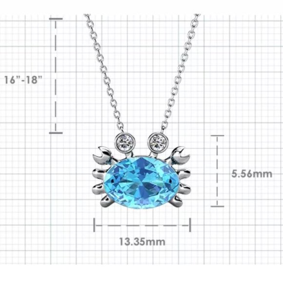 Swarovski Element Crab Pendant Necklace 18KGP NEW - Picture 4 of 8
